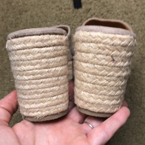 Qupid Espadrille Faux Suede Open Toe Platform Sandals Size 8 - Picture 5 of 7